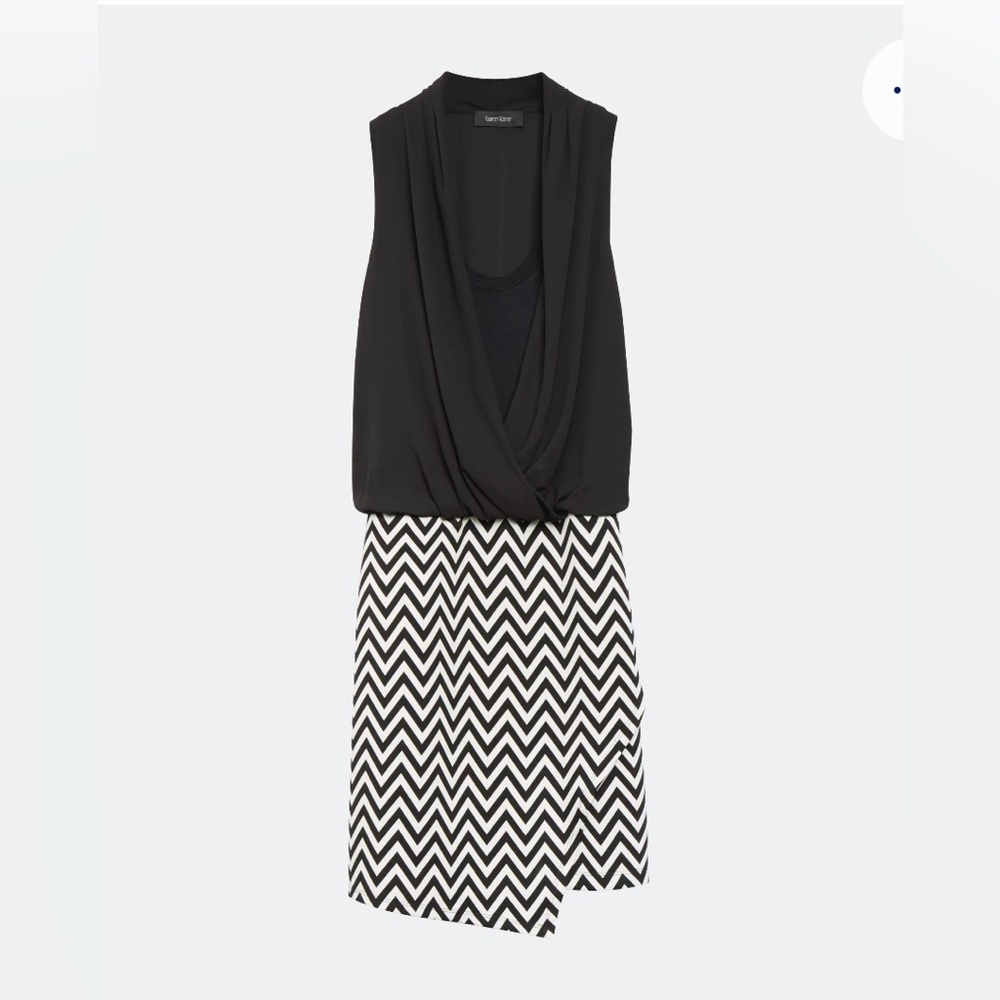 Karen Kane Sleeveless Black and White Midi Dress